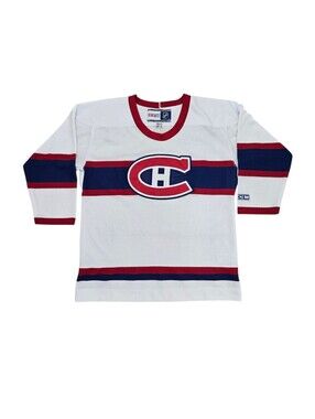 CCM Montreal Canadiens NHL Hockey Jersey Youth L XL White Vintage